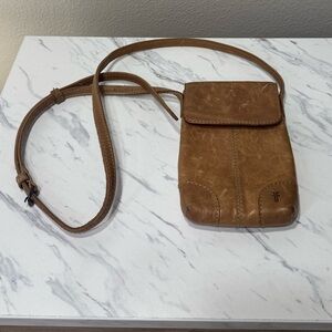 Tan Frye Leather Crossbody Bag